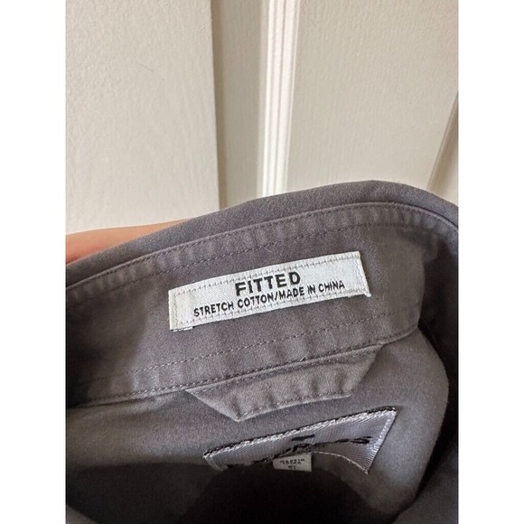 Express Fitted Stretch Cotton Shirt Mens S Small Roll Tab Sleeve Gray Blue LOT - Picture 11 of 16